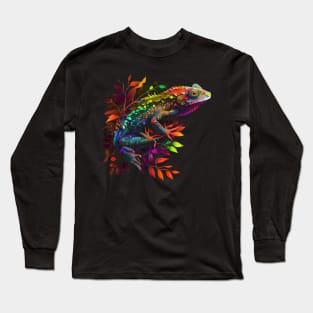 Cool gecko chameleon design colorful Long Sleeve T-Shirt